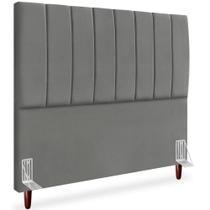 Cabeceira Casal 140cm Arlla Suede Cinza Rm Cinza Cabeceira Casal 140cm Arlla Suede Cinza Rm Cinza