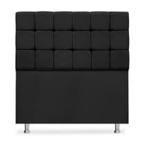 Cabeceira Casal 140cm Bela Tecido Suede Preto Ísis Decor