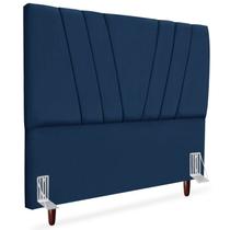 Cabeceira Casal 140cm Bell Suede Azul RM Cabeceira Casal 140cm Bell Suede Azul RM