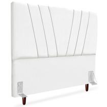 Cabeceira Casal 140cm Bell Suede Branco RM Cabeceira Casal 140cm Bell Suede Branco RM