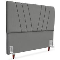 Cabeceira Casal 140cm Bell Suede Cinza Rm Cinza Cabeceira Casal 140cm Bell Suede Cinza Rm Cinza