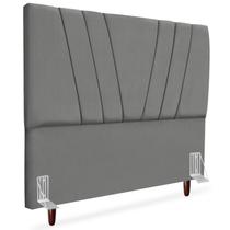 Cabeceira Casal 140cm Bell Suede Cinza RM Cabeceira Casal 140cm Bell Suede Cinza RM