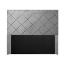 Cabeceira Casal 140cm Débora Estofada Veludo Madeira Maciça Reforçada Quarto Cama Box Fixa