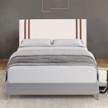 Cabeceira Casal 140cm Linho Madeira Maciça Eucalipto Quarto Cama Box