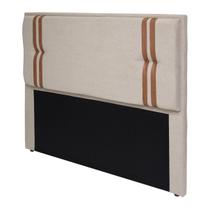 Cabeceira Casal 140cm Luna Estofada Bouclê Madeira Maciça Reforçada Quarto Cama Box Fixa