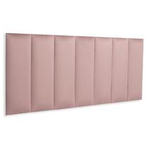 Cabeceira Casal 140x60 Estofada Cama Box Modulada Veludo Nude Rosado