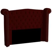 Cabeceira Casal 160cm Decorativa Ayla Veludo Marsala - Montanaris Decor