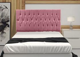 Cabeceira Casal 1,60m Mari Suede Rosa SKY MOBILE
