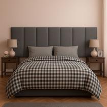 Cabeceira Casal 7 Módulos Estofados Placa Cama Box Adesiva 140cm