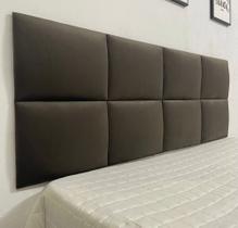 Cabeceira Casal adesiva 8 módulos de 35x30 (tecido veludo marrom )