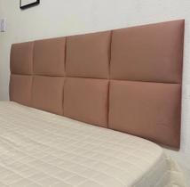 Cabeceira Casal adesiva 8 módulos de 35x30 (tecido veludo rosê)
