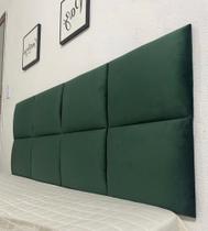 Cabeceira Casal adesiva 8 módulos de 35x30 (tecido veludo verde)