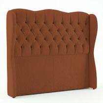 Cabeceira Casal Alora Estofada Capitonê no Box MDF Bouclê Terracota Abmaza Cabeceira Casal Alora Estofada Capitonê no Box MDF Bouclê Terracota Abmaza