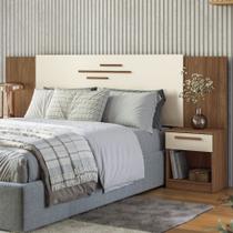 Cabeceira Casal Atlanta 2 Gavetas Jatoba/Areia - Pnr Móveis Cabeceira Casal Atlanta 2 Gavetas Jatoba/Areia - Pnr Móveis