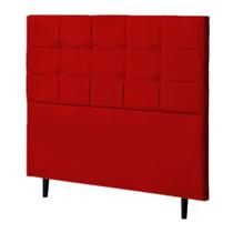 Cabeceira Casal Bari 140cm Para Cama Box Suede Vermelho - DS Móveis