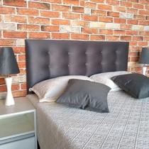 Cabeceira Casal Botone 15 Suede Liso Cinza 140 x 120 RBL