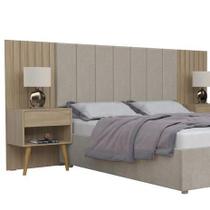 Cabeceira casal box 100% mdf com capitonê zara hanover - village móveis