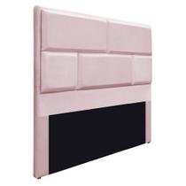 Cabeceira Casal Brick P02 140 cm para cama Box Sintético Rosa bebê - Amarena Móveis