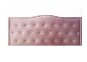 Cabeceira Casal Butonê Em Veludo Rosê Com Tachas Prata