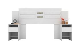 Cabeceira Casal C/2 Mesas de Cabeceira 2 Gavetas 2 Prateleiras Triunfo