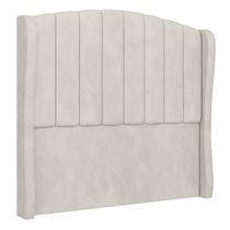 Cabeceira Casal Cama Box 140cm Glenda I02 Veludo Bege - Mpozenato