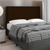 Cabeceira Casal Cama Box 140cm para Quarto Onix Suede Marrom M11 - D'Rossi