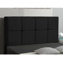 Cabeceira Casal Cama Box 140cm para Quarto Roma Suede Preto I02 - D Rossi Cabeceira Casal Cama Box 140cm para Quarto Roma Suede Preto I02 - D Rossi