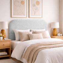Cabeceira Casal Cama Box 1,40m Orgânica Luma Boucle Cinza Cabeceira Casal Cama Box 1,40m Orgânica Luma Boucle Cinza