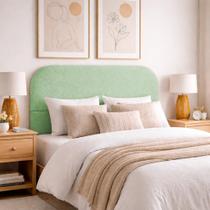 Cabeceira Casal Cama Box 1,40m Orgânica Luma Boucle Verde Cabeceira Casal Cama Box 1,40m Orgânica Luma Boucle Verde