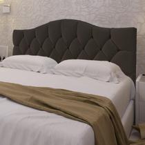 Cabeceira Casal Cama Box Botões Provençal Chocolate Suede Com Pés 120Cm Altura RBL Cabeceira Casal Cama Box Botões Provençal Chocolate Suede Com Pés 120Cm Altura RBL