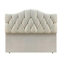 Cabeceira Casal Cama Box Botões Provençal Creme Suede Com Pés 120Cm Altura RBL