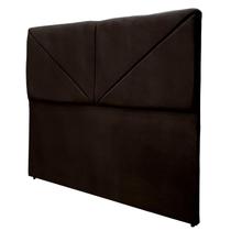 Cabeceira Casal Cama Box Clean Lisa Siena Café Suede Com Pés 120 RBL