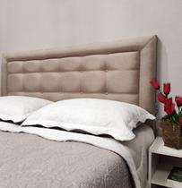 Cabeceira Casal Cama Box Veneza Luxo 10 Linho Bege 140 X 60 RBL