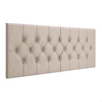 Cabeceira Casal Dubai Capitonê Areia 140cm Suede Suspensa Fácil Instalação