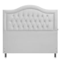 Cabeceira Casal Estofada Capitonê Provençal Corano Branco 140 x 120 RBL