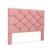 Cabeceira Casal Estofada Com Pés Botões Strass 6 Cores Disponível Conforto Quarto Decorativo Cairo 1,40