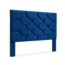 Cabeceira Casal Estofada Com Pés Botões Strass 6 Cores Disponível Conforto Quarto Decorativo Cairo 1,60