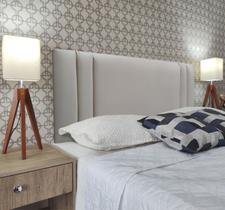 Cabeceira Casal Estofada Double Corano Bege 140 x 120 RBL