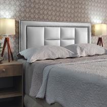 Cabeceira Casal Estofada Modulos V2H4 Diamond Corano Branco 140 x 60 RBL