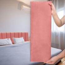 Cabeceira Casal Estofada Para cama box 140cm Painel Lisa Veludo Rose Cabeceira Casal Estofada Para cama box 140cm Painel Lisa Veludo Rose