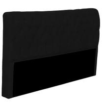 Cabeceira Casal Estofada para Cama Box Glass Veludo Preto Cabeceira Casal Estofada para Cama Box Glass Veludo Preto