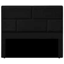 Cabeceira Casal Estofada para Cama Box Jade Veludo Preto