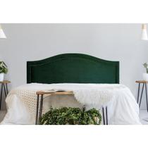 Cabeceira Casal Estofada para Cama Box, Modelo Curva Luxo com Tachas 1,40m x 0,60m, Veludo, Suede e Sintético