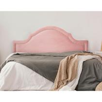 Cabeceira Casal Estofada para Cama Box, Modelo Provençal Luxo com Tachas 1,40m x 0,60m, Suede, Sintético e Veludo