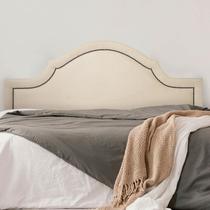 Cabeceira Casal Estofada para Cama Box Provençal Luxo com Tachas 140x60cm Branco Cabeceira Casal Estofada para Cama Box Provençal Luxo com Tachas 140x60cm Branco