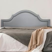 Cabeceira Casal Estofada para Cama Box Provençal Luxo com Tachas 140x60cm Cinza/Fumê Cabeceira Casal Estofada para Cama Box Provençal Luxo com Tachas 140x60cm Cinza/Fumê
