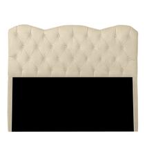Cabeceira Casal Estofada para Cama Box Verona Veludo Bege