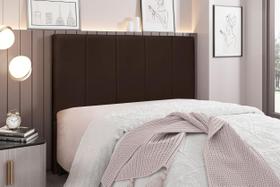 Cabeceira Casal Estofada Suede 160cm Ravena Marrom