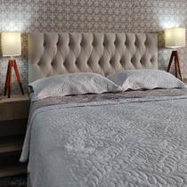 Cabeceira Casal Estofada Vintage Suede Bege 140 x 120 RBL Cabeceira Casal Estofada Vintage Suede Bege 140 x 120 RBL