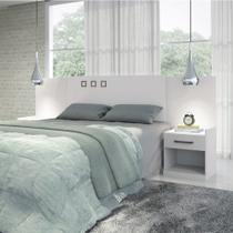 Cabeceira Casal Extensível com 2 Gavetas Plus Branco Cabeceira Casal Extensível com 2 Gavetas Plus Branco
